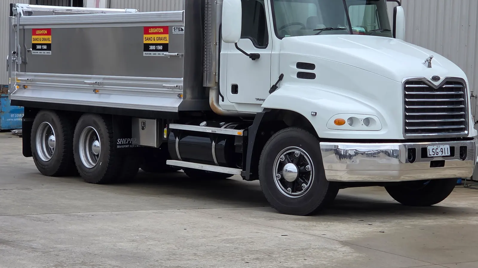 A Leighton Sand & Gravel tipper truck