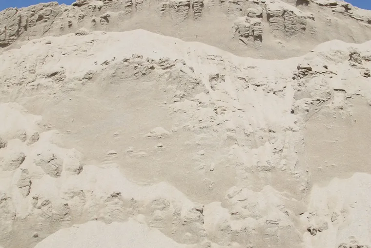 A stockpile of fine bedding sand